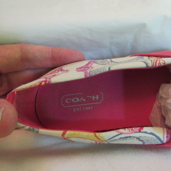 Coach Kaycee White and Multicolor Slip-On Sneakers Size 8B Leatherware Good Cond - Picture 11 of 13